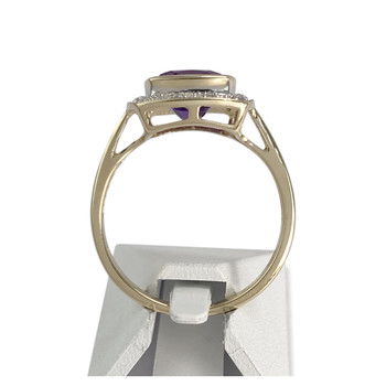 Bague d'occasion 2 ors 375 diamant améthyste