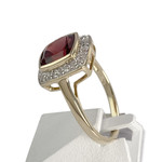 Bague d'occasion 2 ors 375 grenat diamants - vue 2
