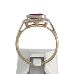 Bague d'occasion 2 ors 375 grenat diamants - vue 3
