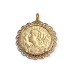 Pendentif d'occasion or 750 jaune porte pièce - vue 1