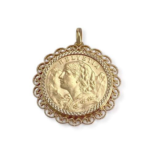 Pendentif d'occasion or 750 jaune porte pièce