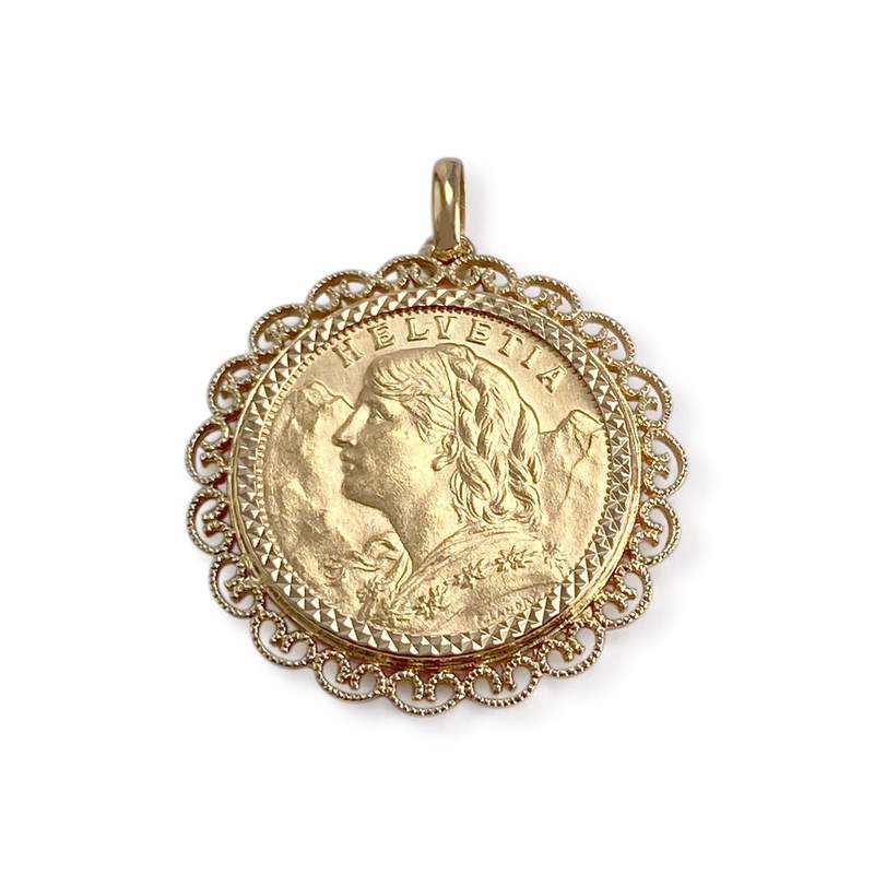 Pendentif d'occasion or 750 jaune porte pièce - vue 1