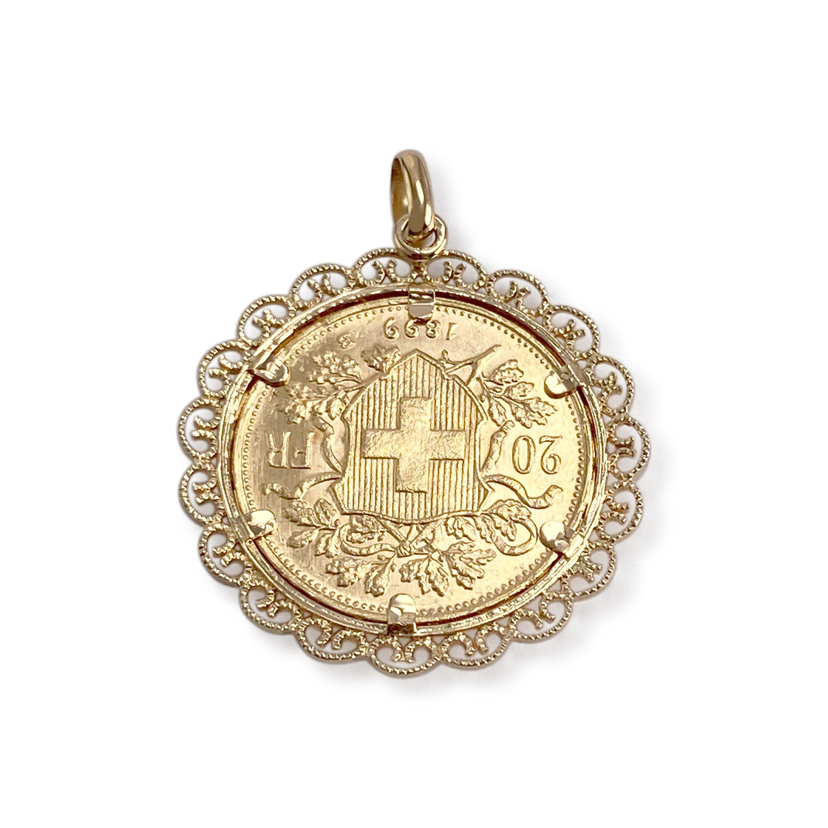 Pendentif d'occasion or 750 jaune porte pièce - vue 2