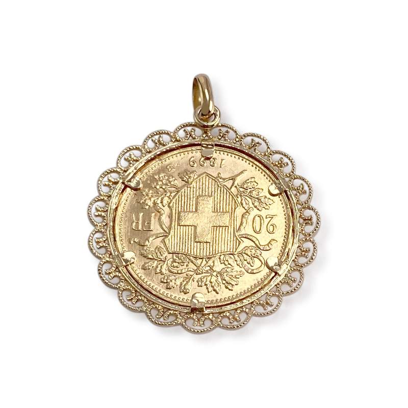 Pendentif d'occasion or 750 jaune porte pièce - vue 2