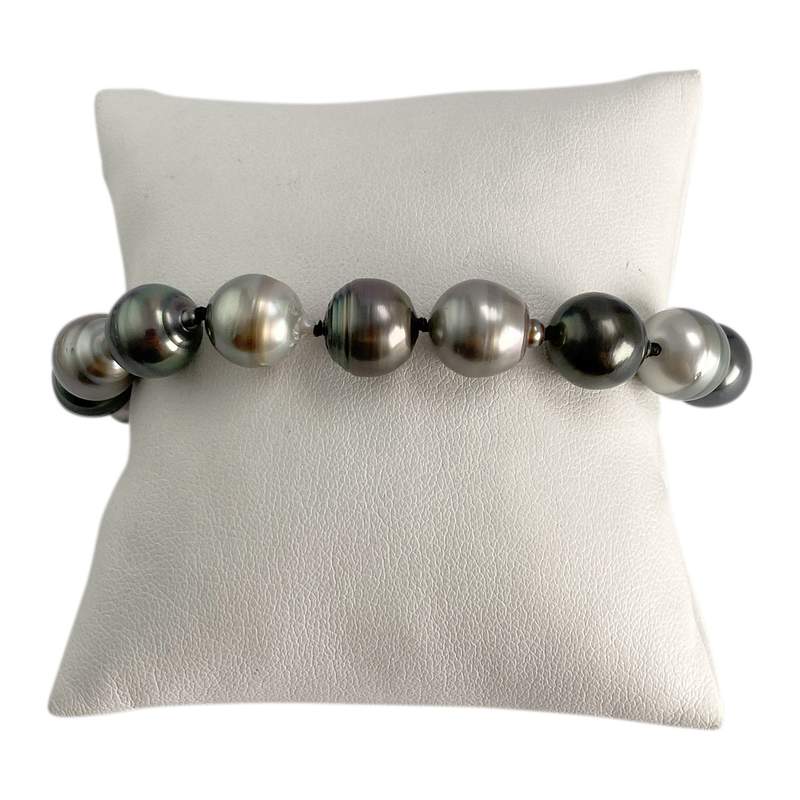 Pre-owned 750 yellow gold bracelet with Tahitian pearls - view 1