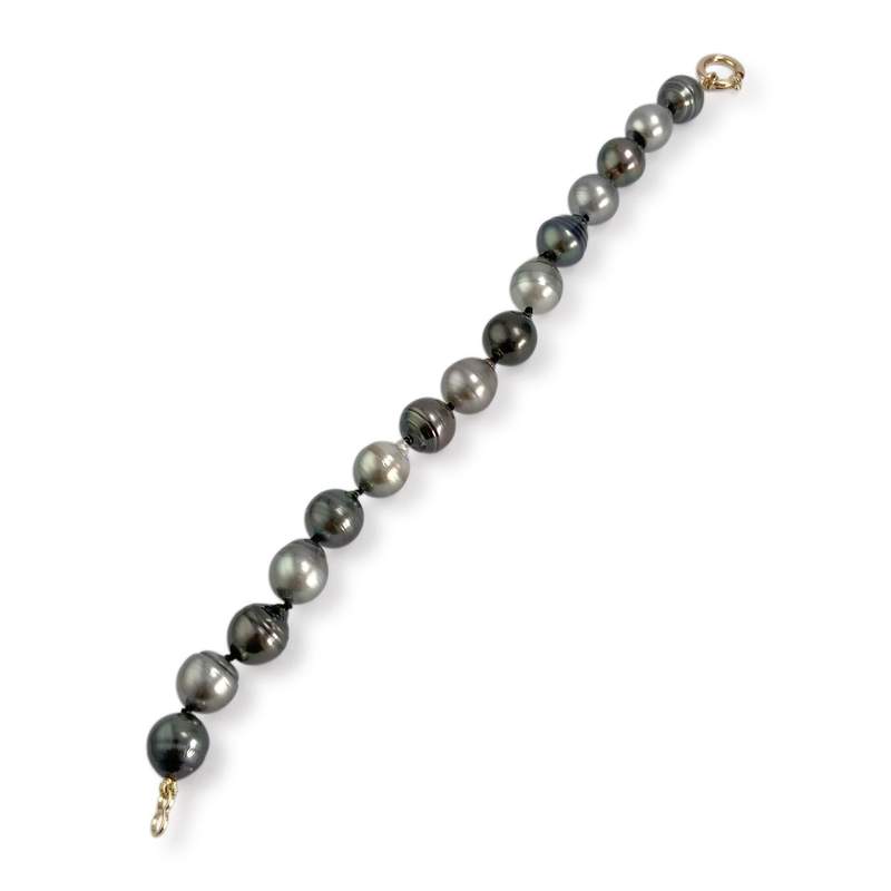 Pre-owned 750 yellow gold bracelet with Tahitian pearls - view 3