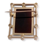 Broche d'occasion or 750 jaune diamant camee - vue 2