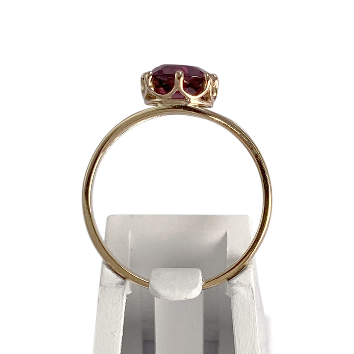 Bague d'occasion or 750 rose grenat - vue 3