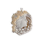 Pendentif d'occasion argent jaune camee - vue 1