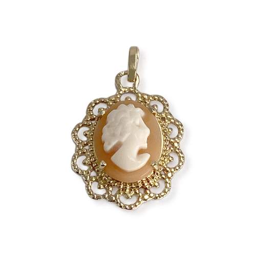 Pendentif d'occasion or 750 jaune camee