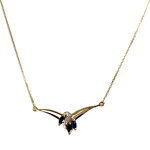 Collier d'occasion or 750 jaune diamant saphir - vue 1