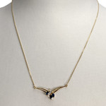 Collier d'occasion or 750 jaune diamant saphir - vue 2