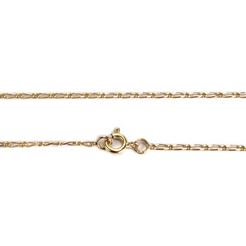 Pre-owned 14K yellow gold necklace with horse-link and alternating sapphire and zirconia links