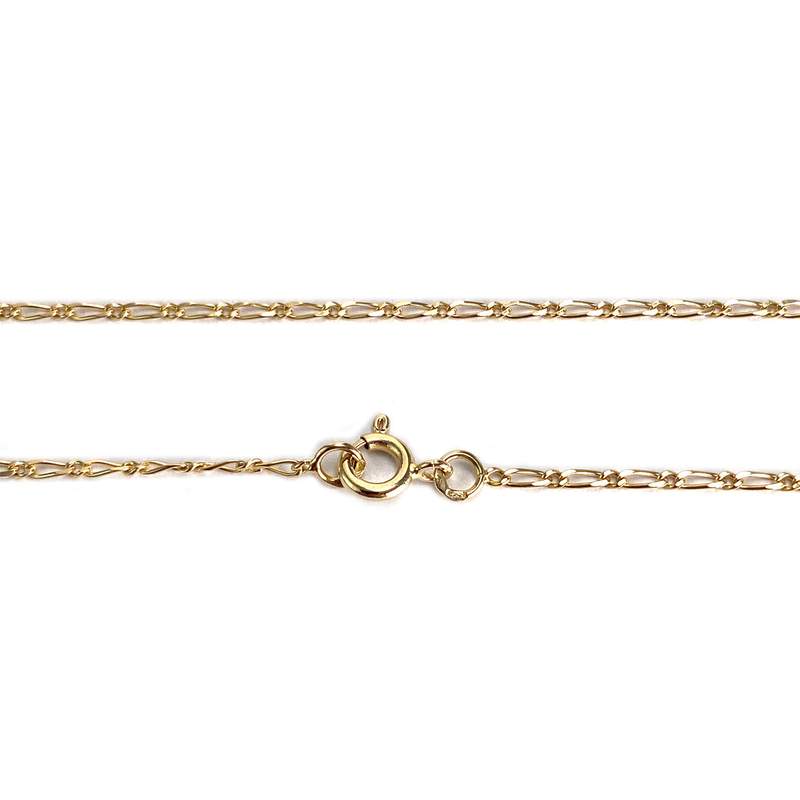 Collier d'occasion en or jaune 750, maille cheval et alternée, saphir et zirconia, 42.5 cm - vue 3