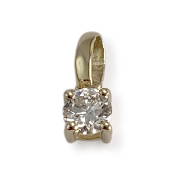 Tweedehands hanger van 375 geelgoud met diamant
