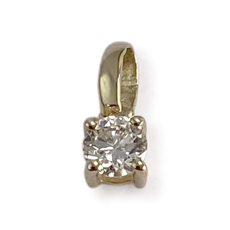 Pendentif d'occasion or 375 jaune diamant - vue 1