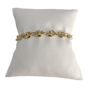 Bracelet d'occasion or 750 jaune maille grain de cafe