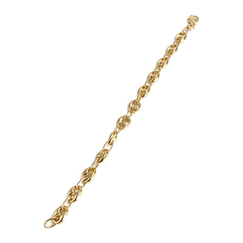 Bracelet d'occasion or 750 jaune maille grain de cafe - vue 2