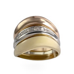 Bague d'occasion 3 ors 750 diamants - vue 1
