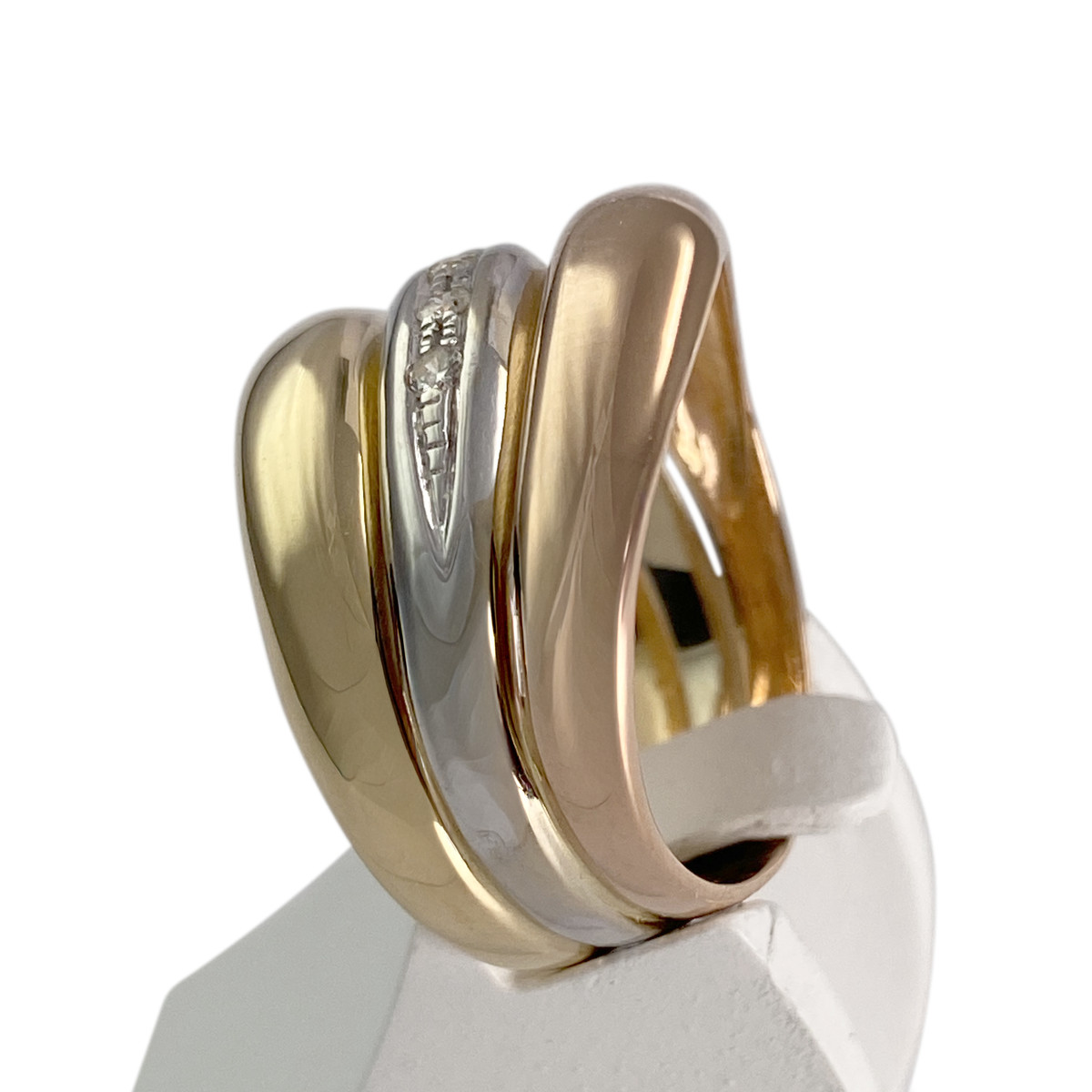Bague d'occasion 3 ors 750 diamants - vue 2