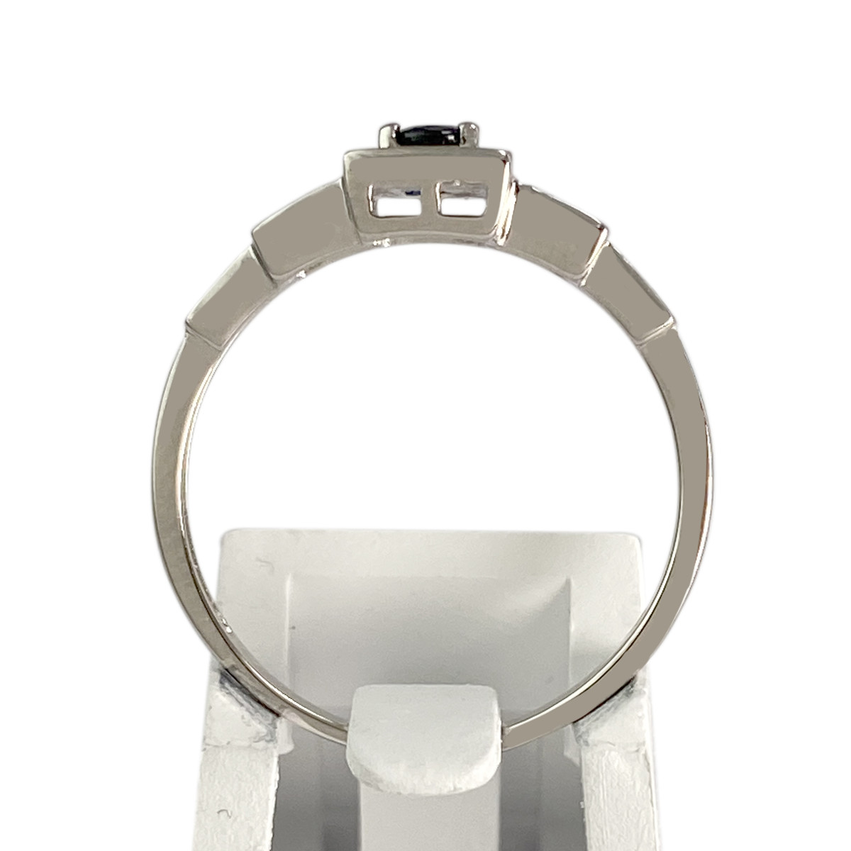 Bague d'occasion or 750 blanc diamant saphir - vue 3