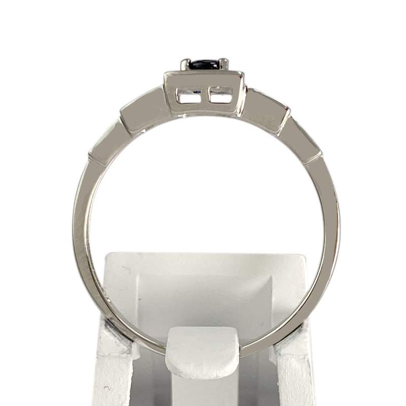 Bague d'occasion or 750 blanc diamant saphir - vue 3
