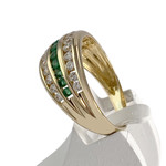 Bague d'occasion or 750 jaune émeraudes zirconias - vue 2