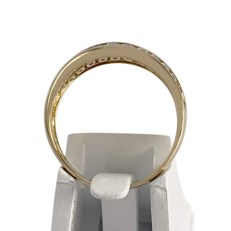 Bague d'occasion or 750 jaune émeraudes zirconias - vue 3