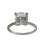 Bague d'occasion or 750 blanc topaze diamants - vue 1