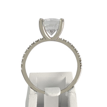 Bague d'occasion or 750 blanc topaze diamants
