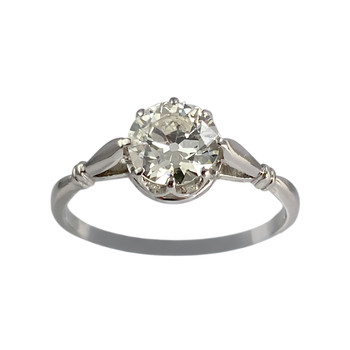Solitaire d'occasion platine gris diamant