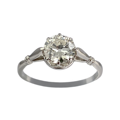 Solitaire d'occasion platine gris diamant - vue 1