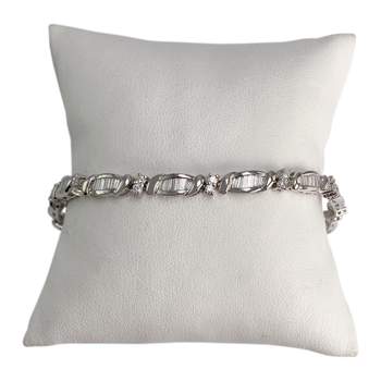 Bracelet d'occasion or 750 blanc diamants