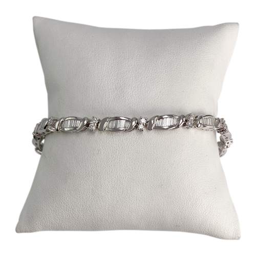 Bracelet d'occasion or 750 blanc diamants