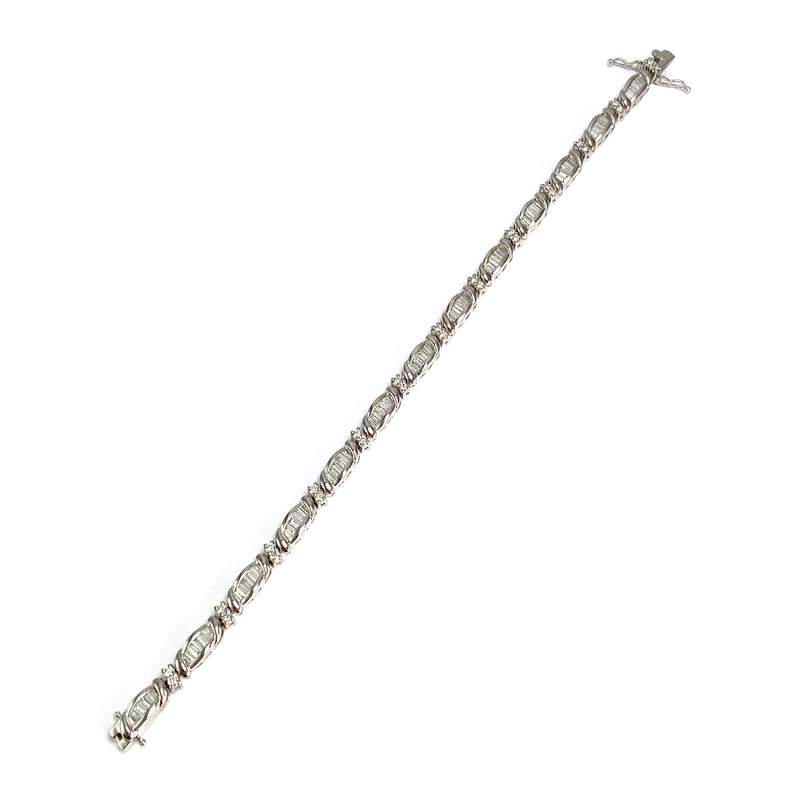 Bracelet d'occasion or 750 blanc diamants - vue 2