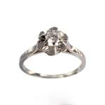 Solitaire d'occasion or 750 blanc diamant - vue 1