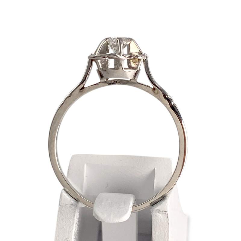 Solitaire d'occasion or 750 blanc diamant - vue 3