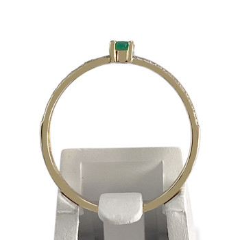 Bague d'occasion or 375 2 tons diamant emeraude