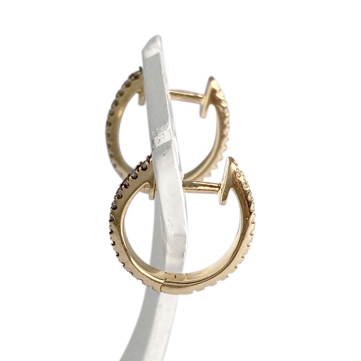 Créoles d'occasion or 750 jaune diamant - vue 2