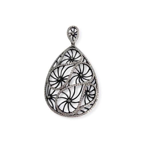 Pendentif d'occasion  or 750 2 tons diamants