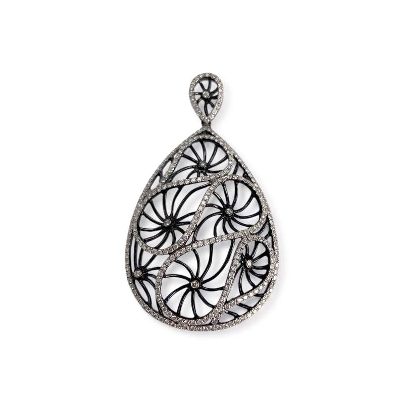 Pendentif d'occasion  or 750 2 tons diamants - vue 1