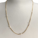 Collier d'occasion or 750 jaune maille forcat perle de culture - vue 2