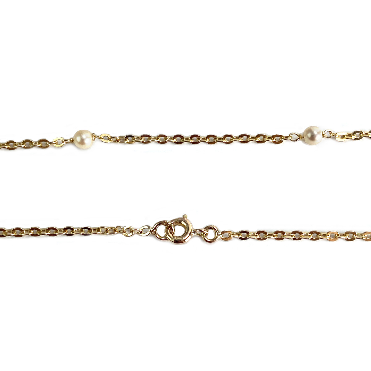Collier d'occasion or 750 jaune maille forcat perle de culture - vue 3