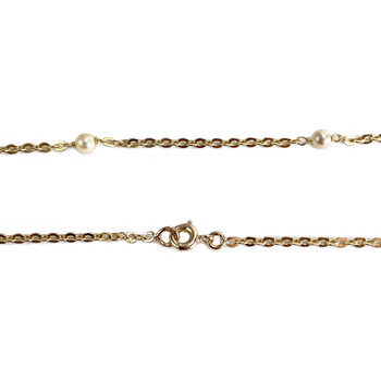 Collier d'occasion or 750 jaune maille forcat perle de culture