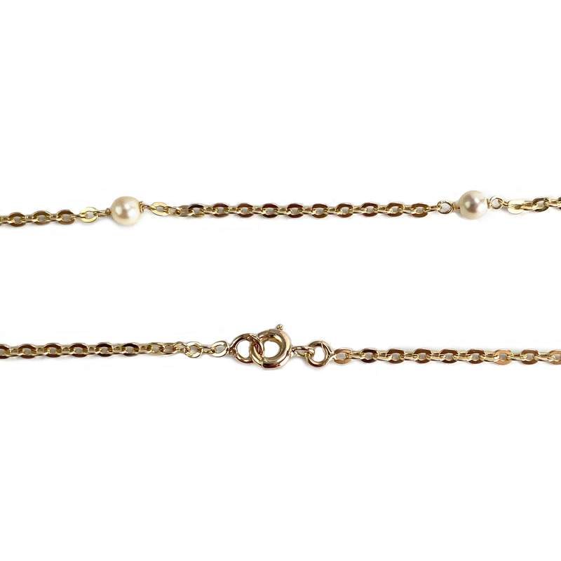 Collier d'occasion or 750 jaune maille forcat perle de culture - vue 3