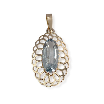 Pendentif d'occasion or 750 jaune spinelle synthetique