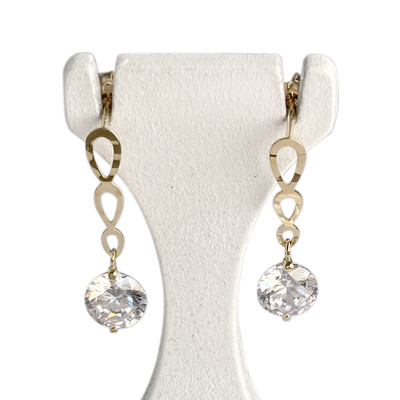 Boucles d'oreilles d'occasion or 750 jaunezirconias - vue 1