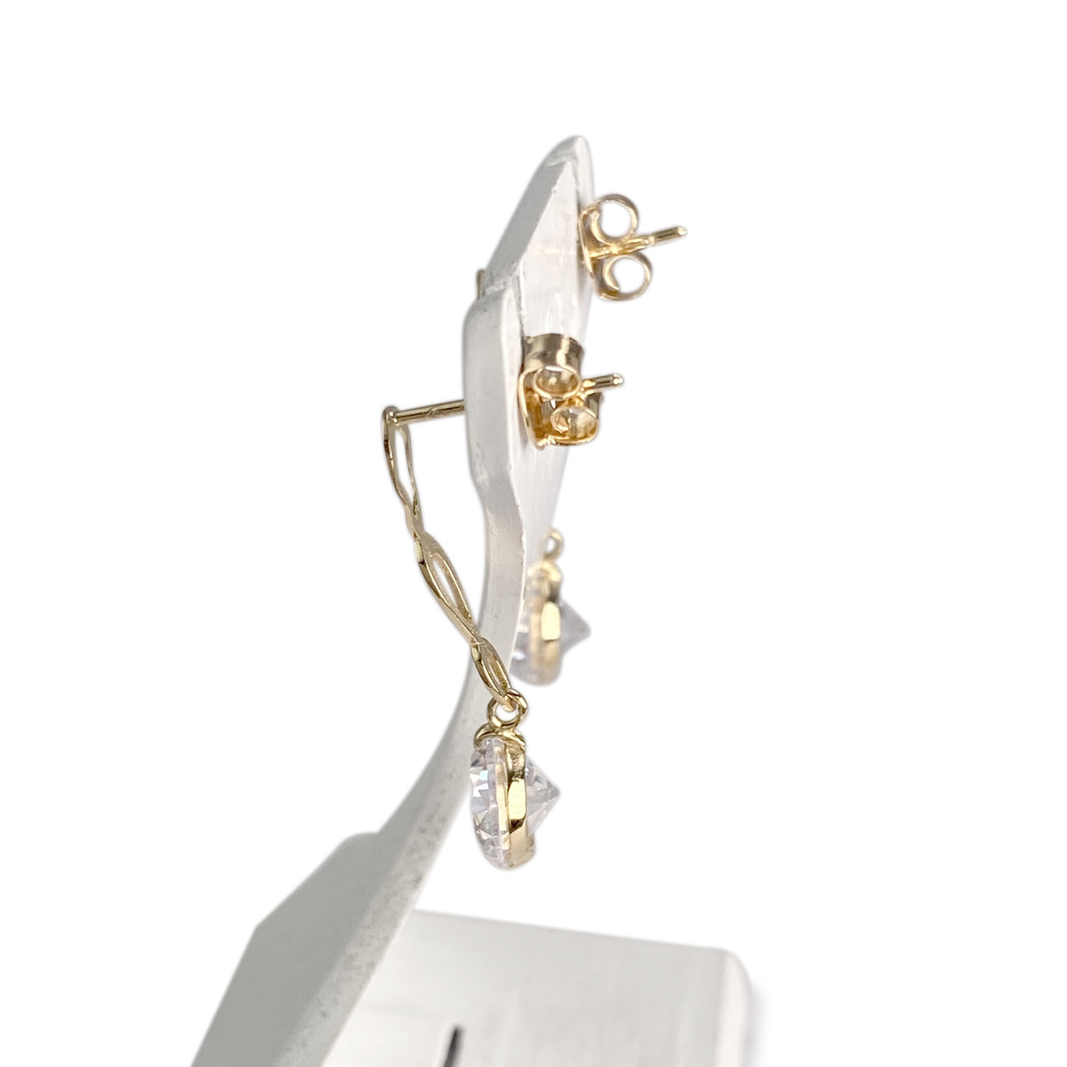 Boucles d'oreilles d'occasion or 750 jaunezirconias - vue 2