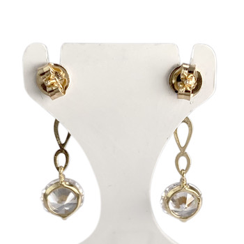 Tweedehands oorbellen van 750 geelgoud met zirkonia's