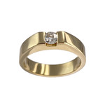 Solitaire d'occasion or 750 jaune diamant - vue 1